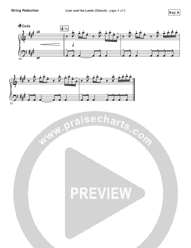 Lion And The Lamb (Choral Anthem SATB) String Pack (Bethel Music / Arr. Luke Gambill)