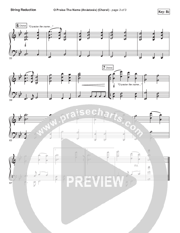 O Praise The Name (Anastasis) (Choral Anthem SATB) String Pack (Hillsong Worship / Arr. Luke Gambill)