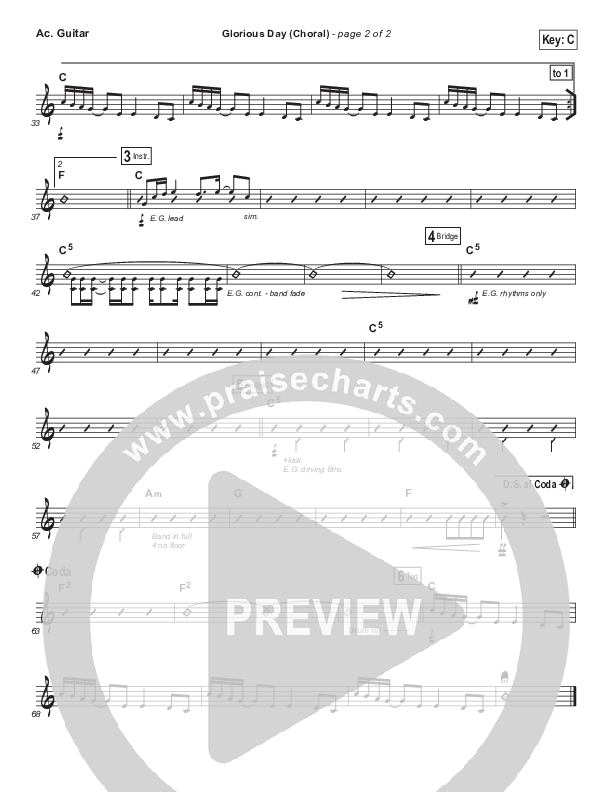 Glorious Day (Choral Anthem SATB) Acoustic Guitar (Kristian Stanfill / Passion / Arr. Luke Gambill)