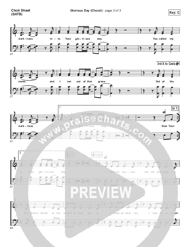 Glorious Day (Choral Anthem SATB) Choir Sheet (SATB) (Kristian Stanfill / Passion / Arr. Luke Gambill)