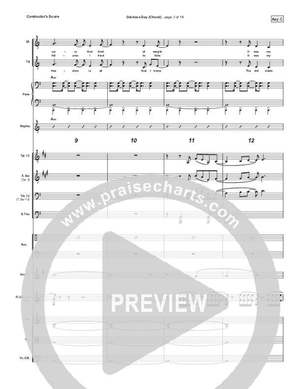Glorious Day (Choral Anthem SATB) Conductor's Score (Kristian Stanfill / Passion / Arr. Luke Gambill)