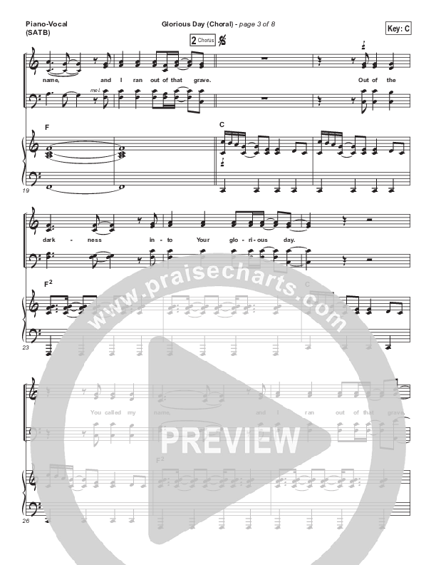 Glorious Day (Choral Anthem SATB) Piano/Vocal (SATB) (Kristian Stanfill / Passion / Arr. Luke Gambill)