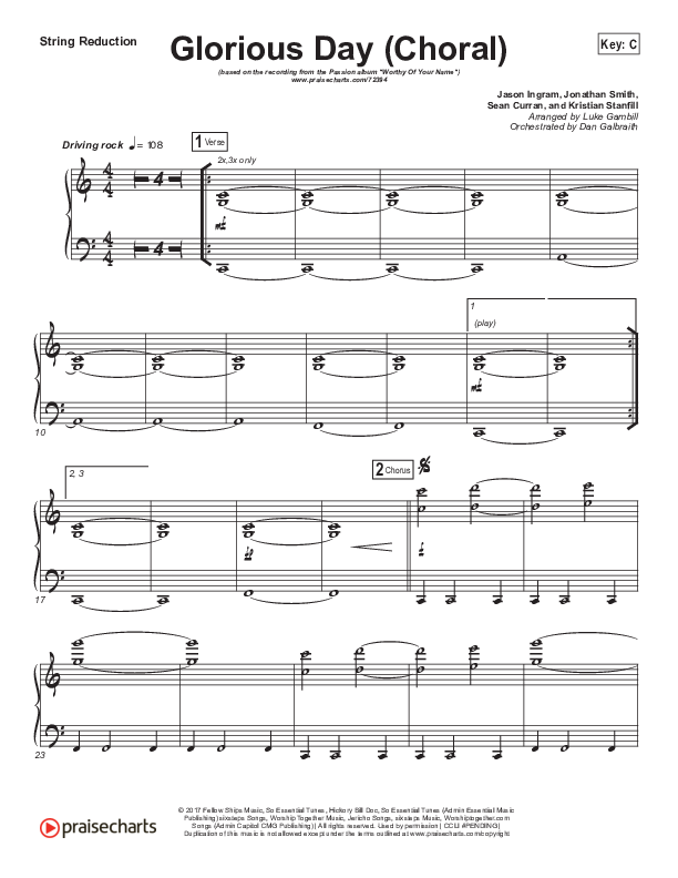 Glorious Day (Choral Anthem SATB) Synth Strings (Kristian Stanfill / Passion / Arr. Luke Gambill)