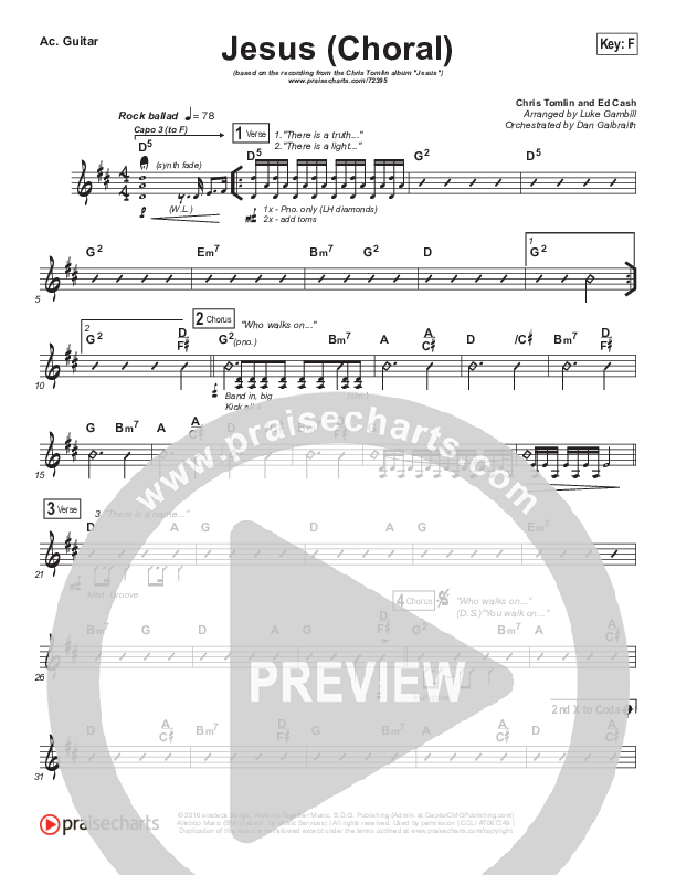 Jesus (Choral Anthem SATB) Acoustic Guitar (Chris Tomlin / Arr. Luke Gambill)