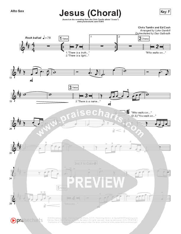 Jesus (Choral Anthem SATB) Alto Sax (Chris Tomlin / Arr. Luke Gambill)