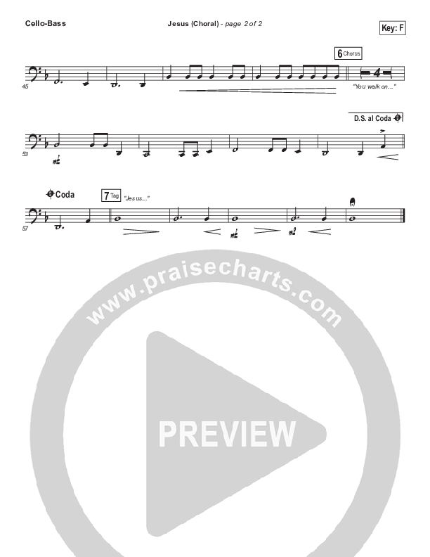 Jesus (Choral Anthem SATB) Cello/Bass (Chris Tomlin / Arr. Luke Gambill)