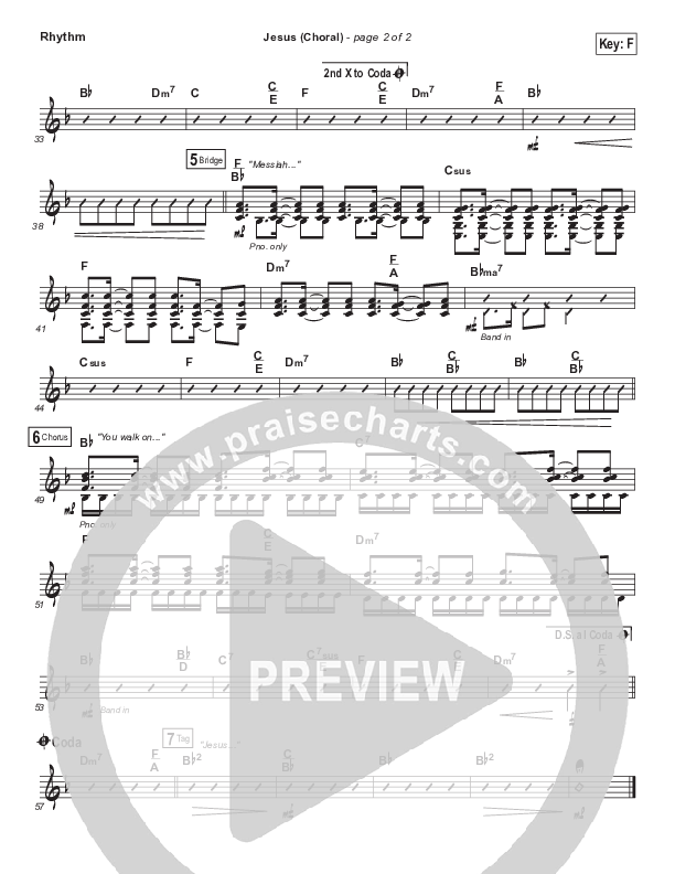 Jesus (Choral Anthem SATB) Rhythm Chart (Chris Tomlin / Arr. Luke Gambill)