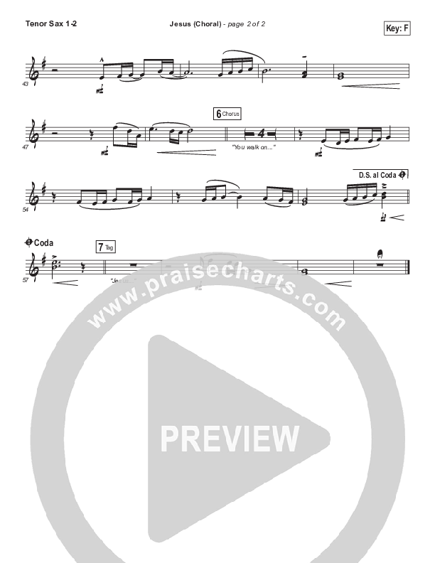 Jesus (Choral Anthem SATB) Tenor Sax 1/2 (Chris Tomlin / Arr. Luke Gambill)