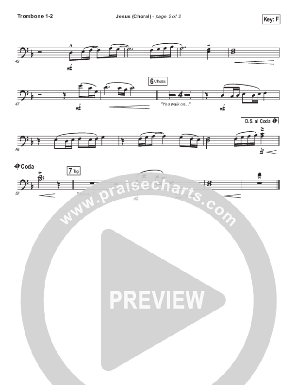 Jesus (Choral Anthem SATB) Trombone 1/2 (Chris Tomlin / Arr. Luke Gambill)