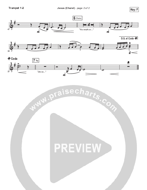 Jesus (Choral Anthem SATB) Trumpet 1,2 (Chris Tomlin / Arr. Luke Gambill)