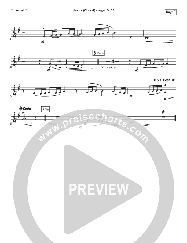 Jesus (Choral Anthem SATB) Trumpet 3 (Chris Tomlin / Arr. Luke Gambill)