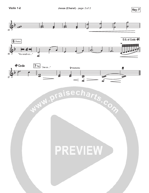 Jesus (Choral Anthem SATB) Violin 1/2 (Chris Tomlin / Arr. Luke Gambill)