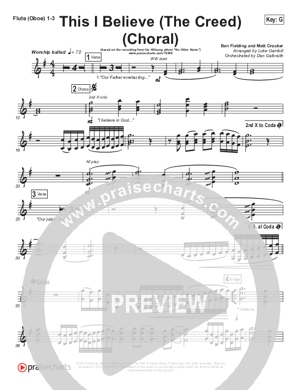 This I Believe (The Creed) (Choral Anthem SATB) Oboe (Hillsong Worship / Arr. Luke Gambill)