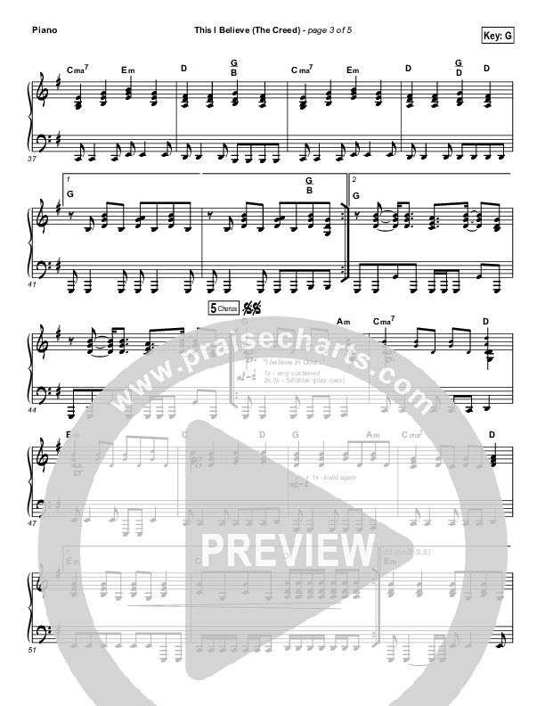 This I Believe (The Creed) (Choral Anthem SATB) Piano Sheet (Hillsong Worship / Arr. Luke Gambill)