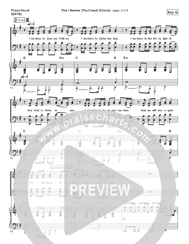 This I Believe (The Creed) (Choral Anthem SATB) Piano/Vocal Pack (Hillsong Worship / Arr. Luke Gambill)