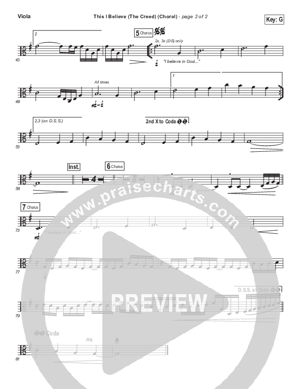 This I Believe (The Creed) (Choral Anthem SATB) Viola (Hillsong Worship / Arr. Luke Gambill)