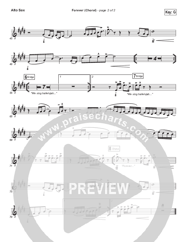 Forever (Choral Anthem SATB) Alto Sax (Kari Jobe / Arr. Luke Gambill)
