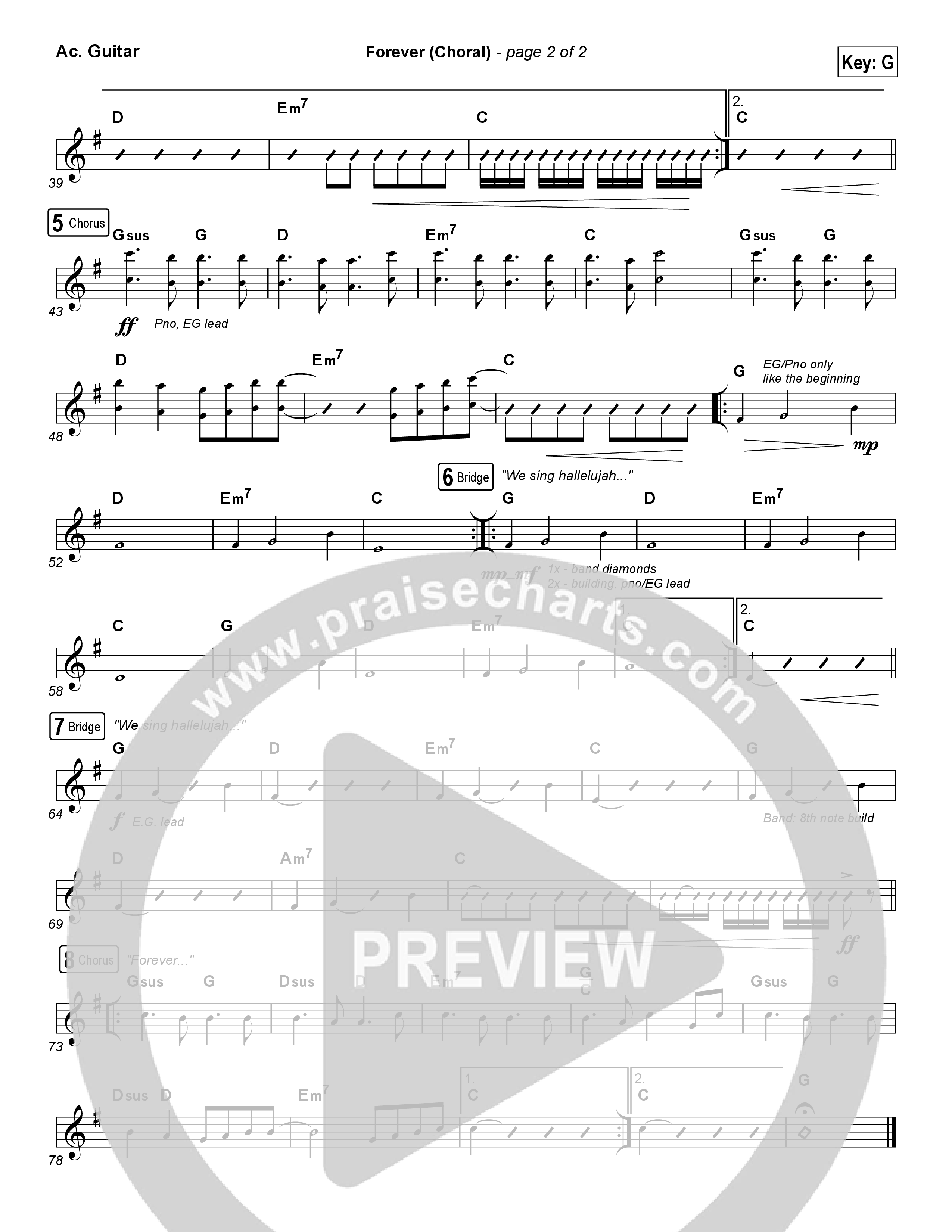 Forever (Choral Anthem SATB) Acoustic Guitar (Kari Jobe / Arr. Luke Gambill)