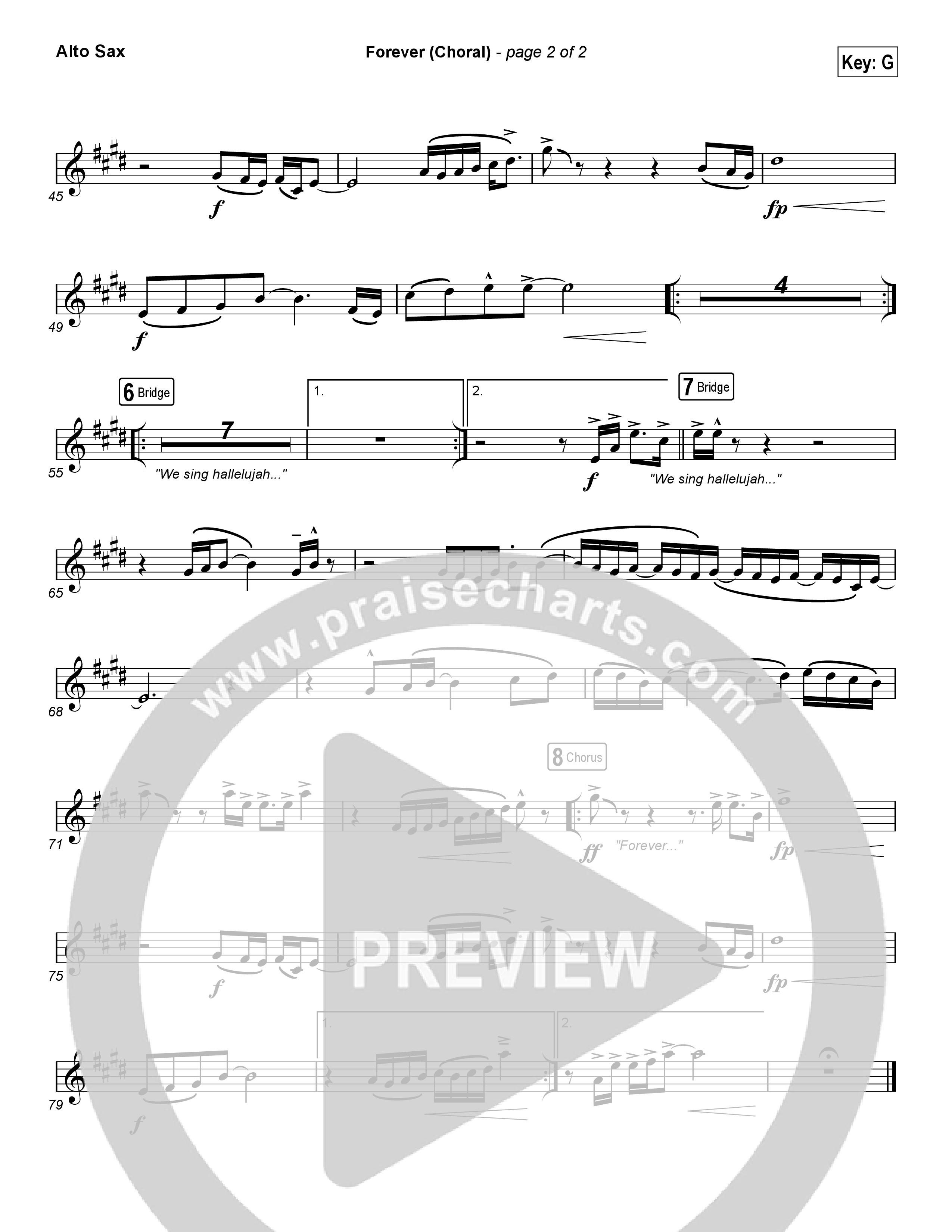 Forever (Choral Anthem SATB) Alto Sax (Kari Jobe / Arr. Luke Gambill)