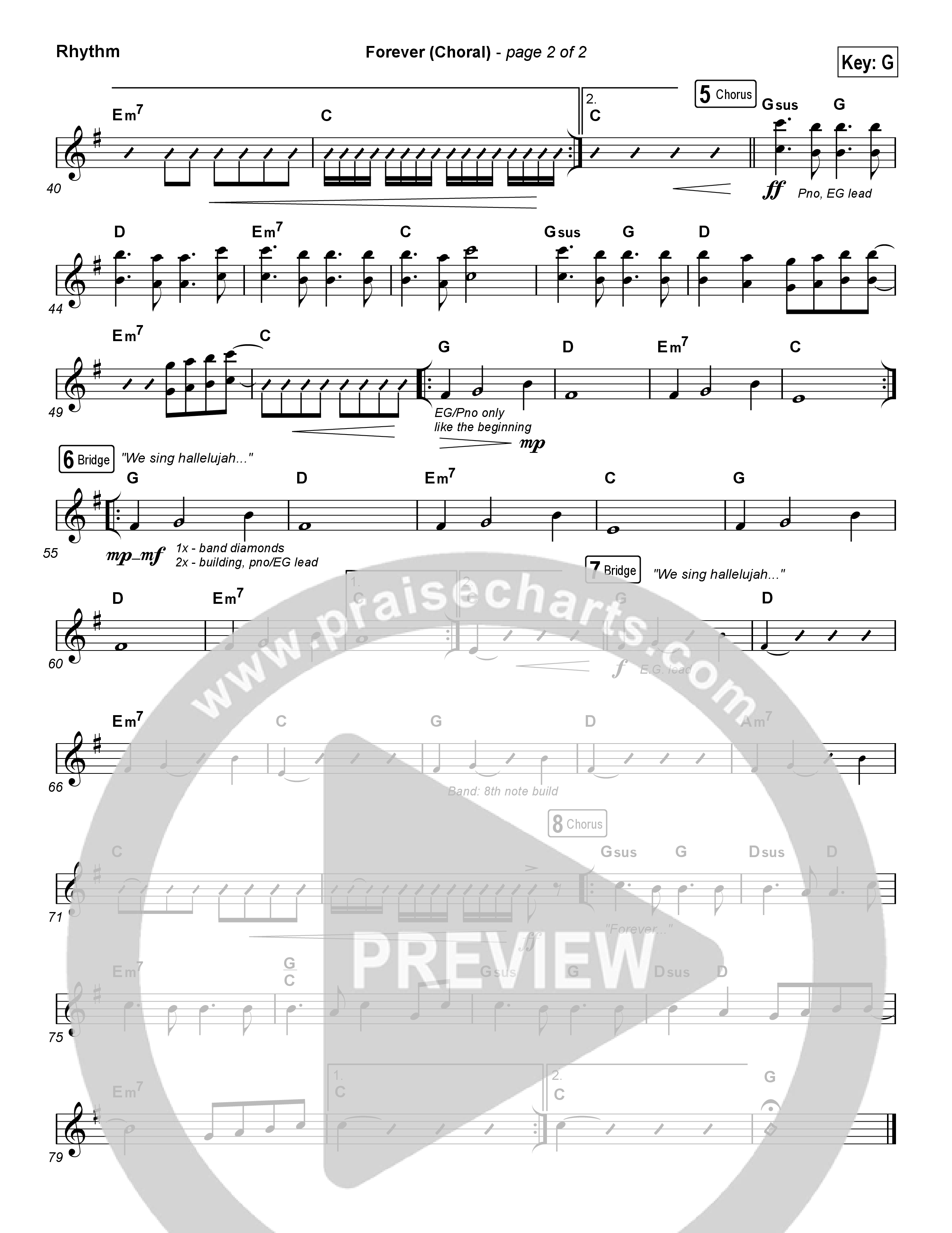 Forever (Choral Anthem SATB) Rhythm Chart (Kari Jobe / Arr. Luke Gambill)