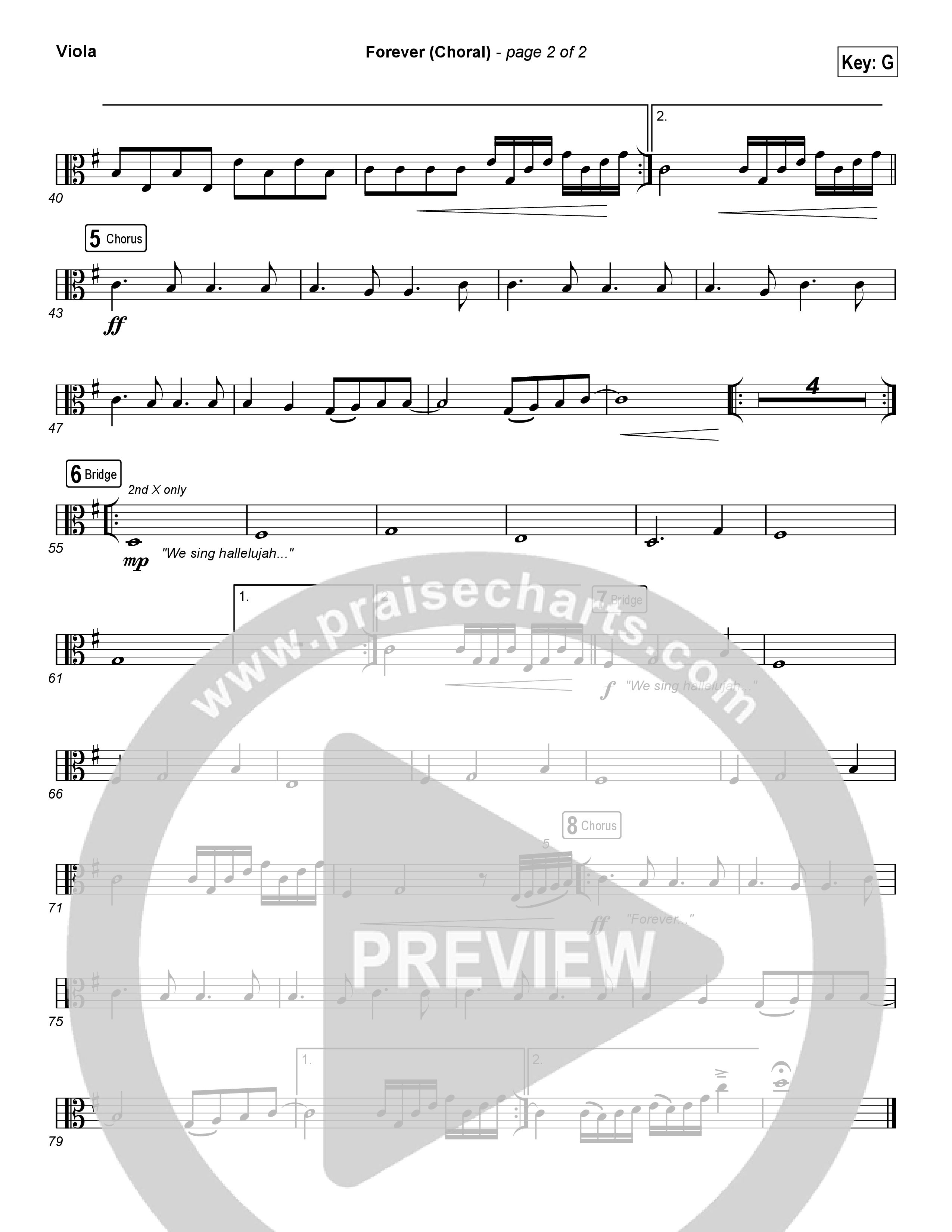 Forever (Choral Anthem SATB) Viola (Kari Jobe / Arr. Luke Gambill)