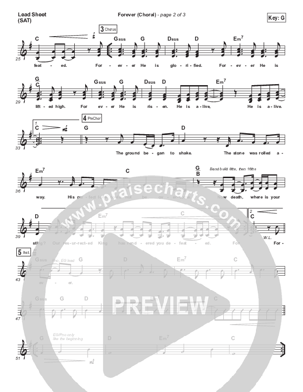 Forever (Choral Anthem SATB) Lead Sheet (SAT) (Kari Jobe / Arr. Luke Gambill)
