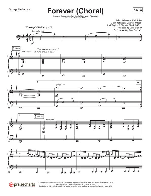 Forever (Choral Anthem SATB) String Pack (Kari Jobe / Arr. Luke Gambill)