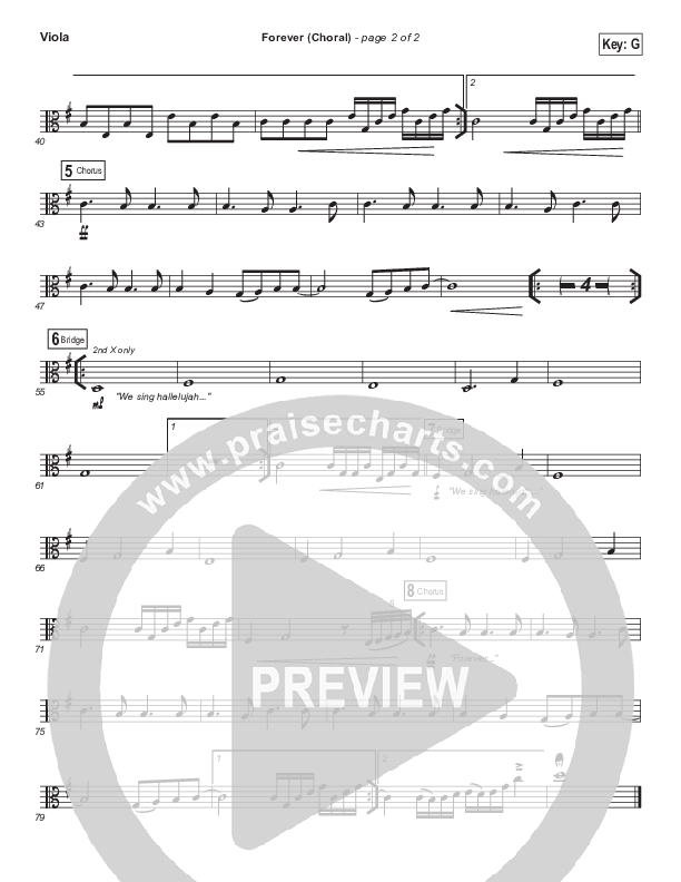 Forever (Choral Anthem SATB) Viola (Kari Jobe / Arr. Luke Gambill)