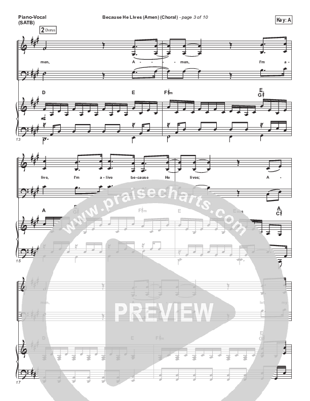 Because He Lives (Amen) (Choral Anthem SATB) Piano/Vocal Pack (Matt Maher / Arr. Luke Gambill / Orch. Joel Mott)