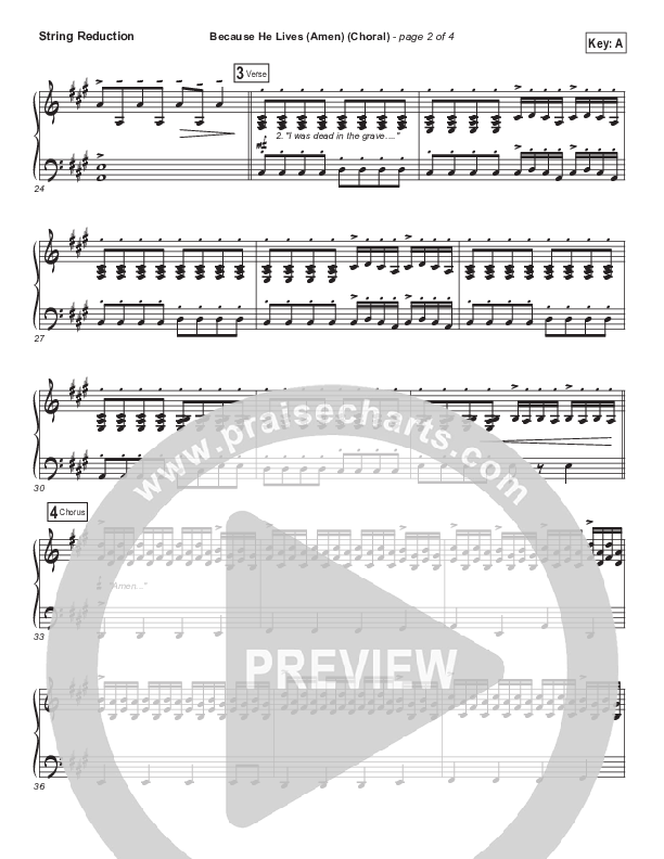Because He Lives (Amen) (Choral Anthem SATB) String Pack (Matt Maher / Arr. Luke Gambill / Orch. Joel Mott)