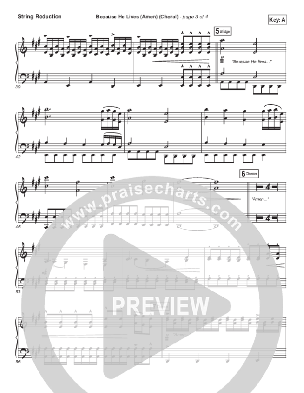 Because He Lives (Amen) (Choral Anthem SATB) String Pack (Matt Maher / Arr. Luke Gambill / Orch. Joel Mott)