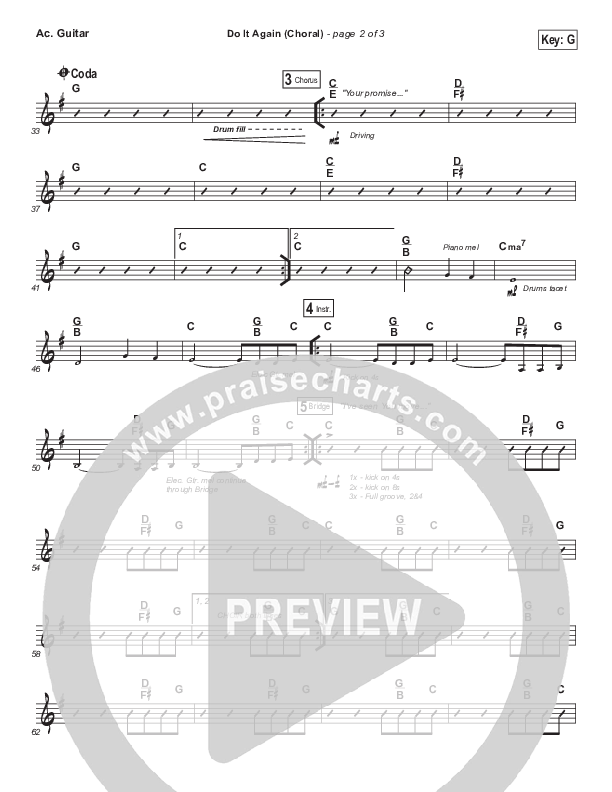 Do It Again (Choral Anthem SATB) Acoustic Guitar (Elevation Worship / Arr. Luke Gambill)