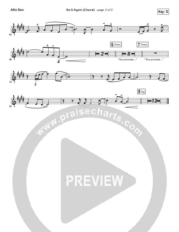 Do It Again (Choral Anthem SATB) Alto Sax (Elevation Worship / Arr. Luke Gambill)