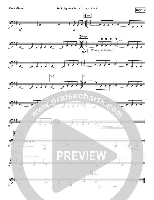 Do It Again (Choral Anthem SATB) Cello/Bass (Elevation Worship / Arr. Luke Gambill)