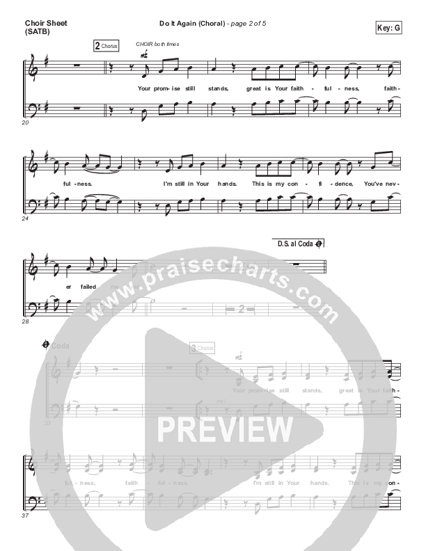 Do It Again (Choral Anthem SATB) Choir Vocals (SATB) (Elevation Worship / Arr. Luke Gambill)
