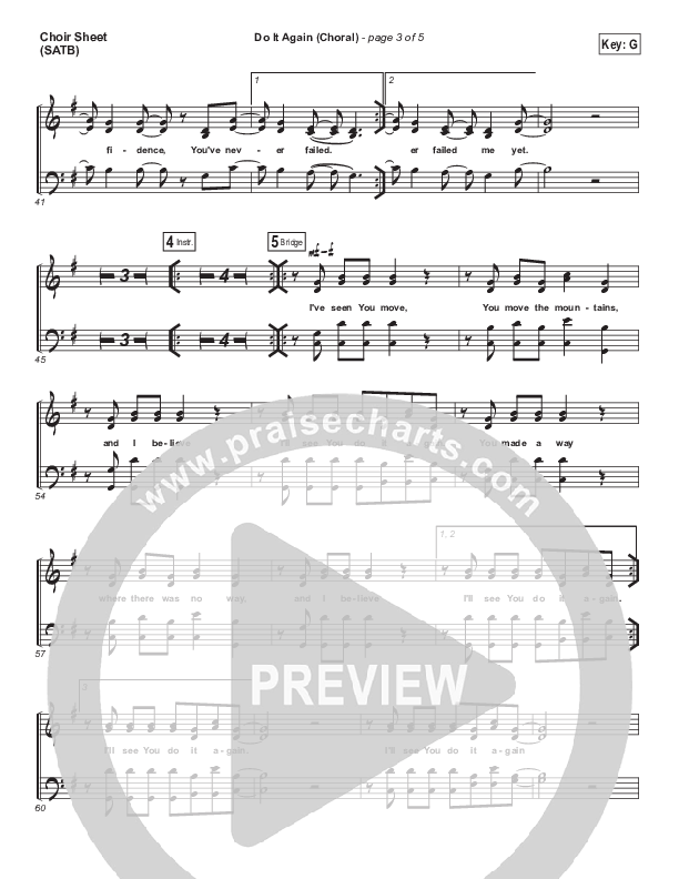 Do It Again (Choral Anthem SATB) Choir Sheet (SATB) (Elevation Worship / Arr. Luke Gambill)