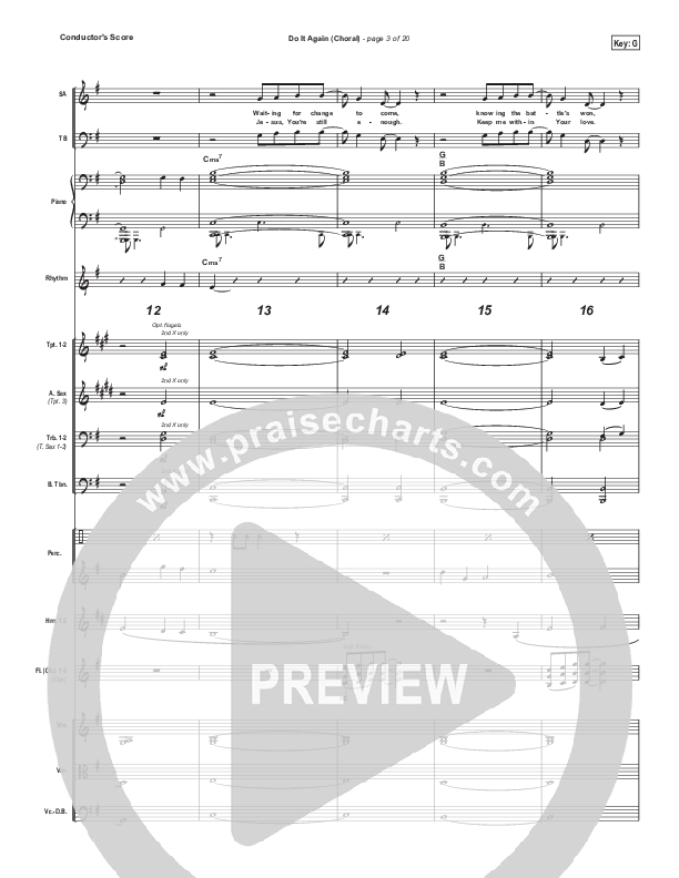 Do It Again (Choral Anthem SATB) Conductor's Score (Elevation Worship / Arr. Luke Gambill)