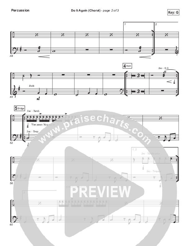 Do It Again (Choral Anthem SATB) Percussion (Elevation Worship / Arr. Luke Gambill)