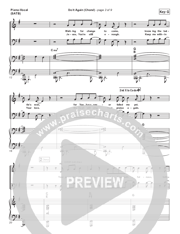 Do It Again (Choral Anthem SATB) Piano/Vocal Pack (Elevation Worship / Arr. Luke Gambill)