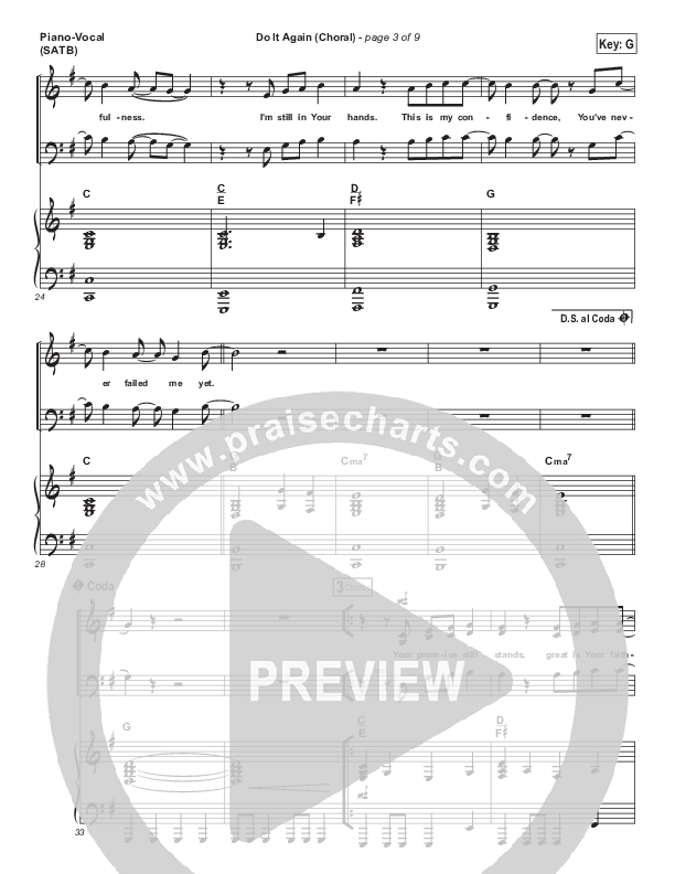 Do It Again (Choral Anthem SATB) Piano/Vocal Pack (Elevation Worship / Arr. Luke Gambill)