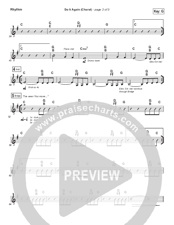 Do It Again (Choral Anthem SATB) Rhythm Chart (Elevation Worship / Arr. Luke Gambill)