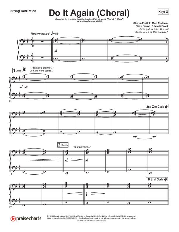 Do It Again (Choral Anthem SATB) String Pack (Elevation Worship / Arr. Luke Gambill)