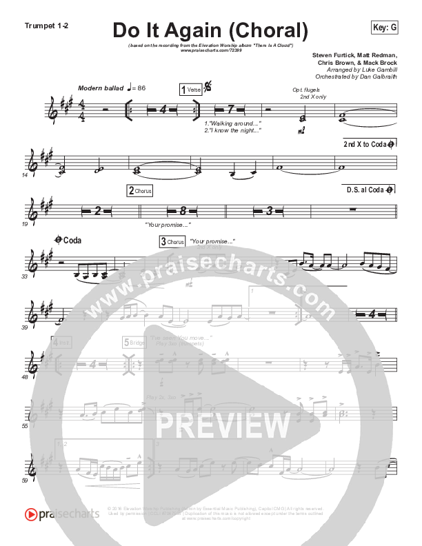 Do It Again (Choral Anthem SATB) Brass Pack (Elevation Worship / Arr. Luke Gambill)