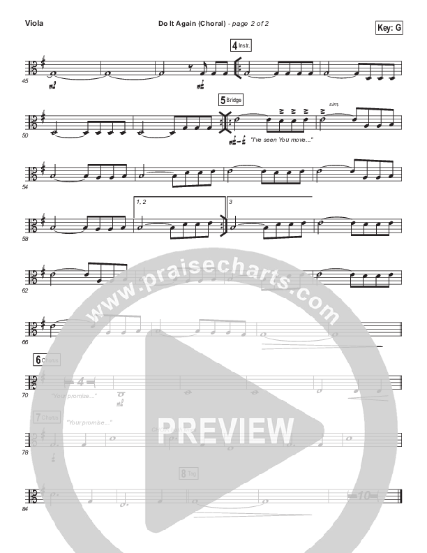 Do It Again (Choral Anthem SATB) Viola (Elevation Worship / Arr. Luke Gambill)