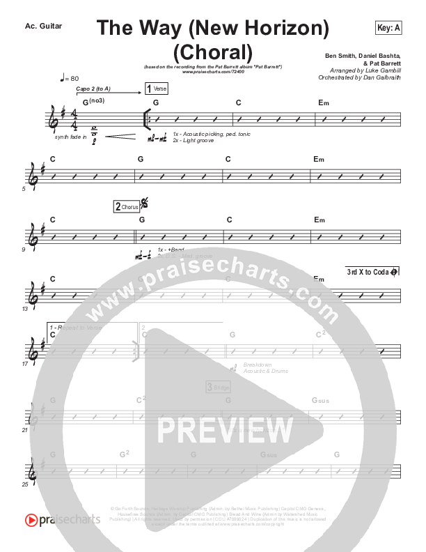The Way (New Horizon) (Choral Anthem SATB) Rhythm Chart (Pat Barrett / Arr. Luke Gambill)