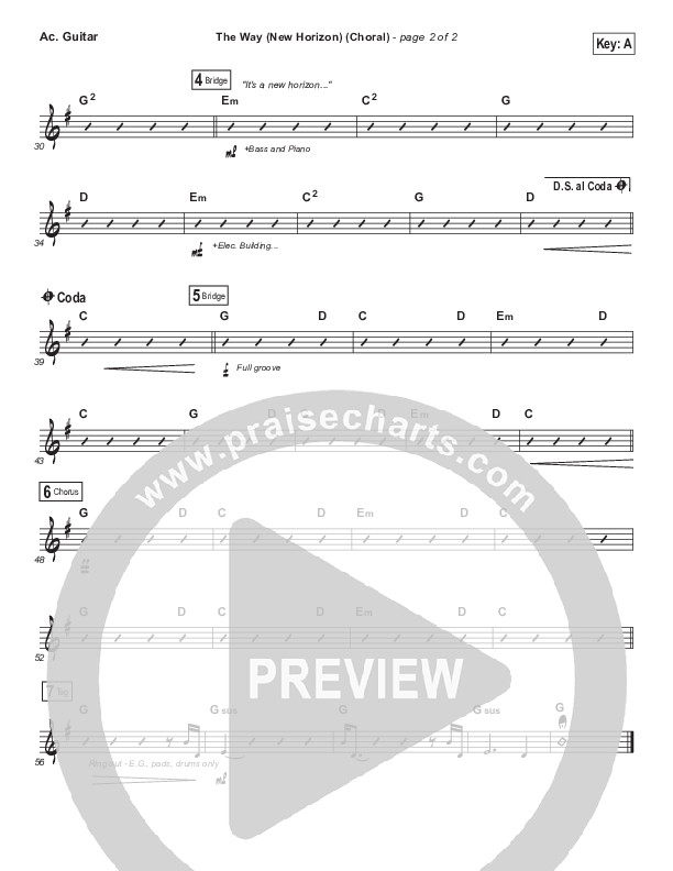 The Way (New Horizon) (Choral Anthem SATB) Acoustic Guitar (Pat Barrett / Arr. Luke Gambill)