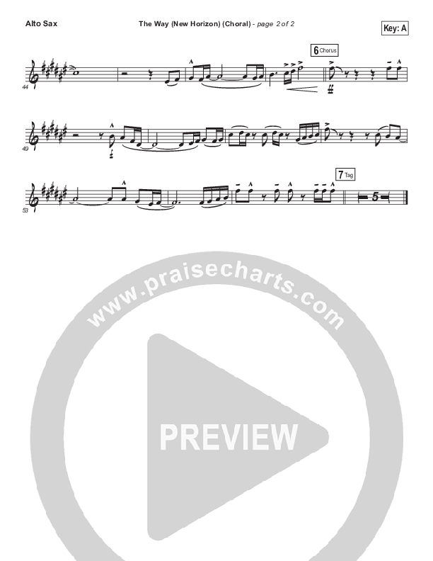 The Way (New Horizon) (Choral Anthem SATB) Alto Sax (Pat Barrett / Arr. Luke Gambill)