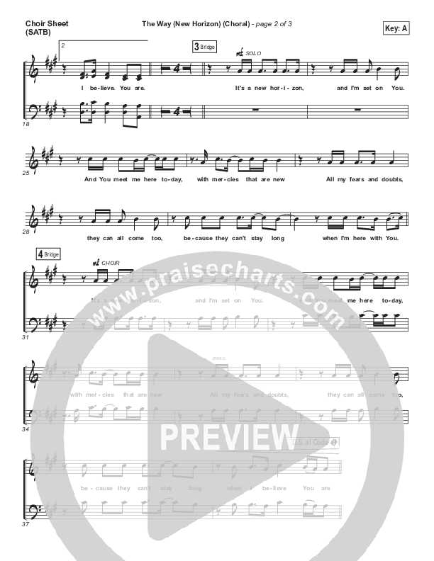 The Way (New Horizon) (Choral Anthem SATB) Choir Sheet (SATB) (Pat Barrett / Arr. Luke Gambill)