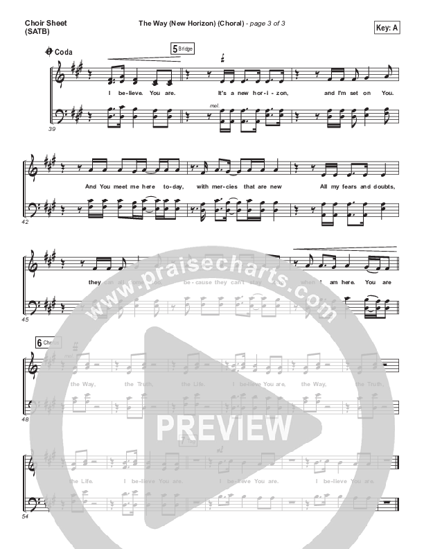 The Way (New Horizon) (Choral Anthem SATB) Choir Vocals (SATB) (Pat Barrett / Arr. Luke Gambill)