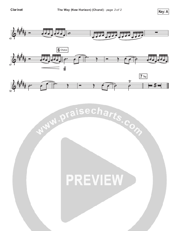 The Way (New Horizon) (Choral Anthem SATB) Clarinet (Pat Barrett / Arr. Luke Gambill)